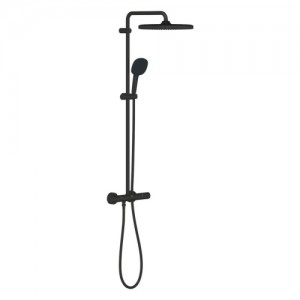 Grohe Tempesta Cube Duş Sistemi Termostatik Duş Bataryalı Mat Siyah