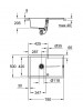 Grohe K400 Kuvars Kompozit Eviye 50 -C 78/50 , Granit Siyah Rengi