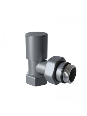 Radyatör Vanası 1/2'' Antrasit Köşe (Metal Volanlı)