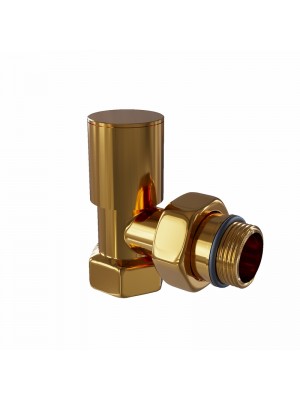 Radyatör Vanası 1/2'' Altın Renkli Köşe (Metal Volanlı)