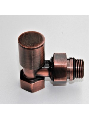 Radyatör Vanası 1/2'' Bakır Eskitme Köşe (Metal Volanlı)
