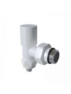 Radyatör Vanası 1/2'' Beyaz Köşe Pex (Metal Volanlı 16*2mm Boru Bağl. Rakorlu)
