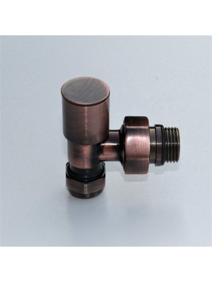 Radyatör Vanası 1/2'' Bakır Eskitme Köşe Pex (Metal Volanlı 16*2mm Boru Bağl. Rakorlu)