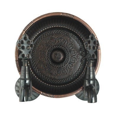 İkili Hamam Taslı Lüx Bakır Eskitme Osmanlı Musluk 